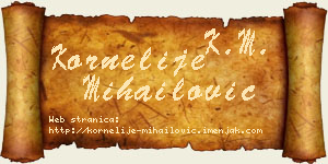 Kornelije Mihailović vizit kartica